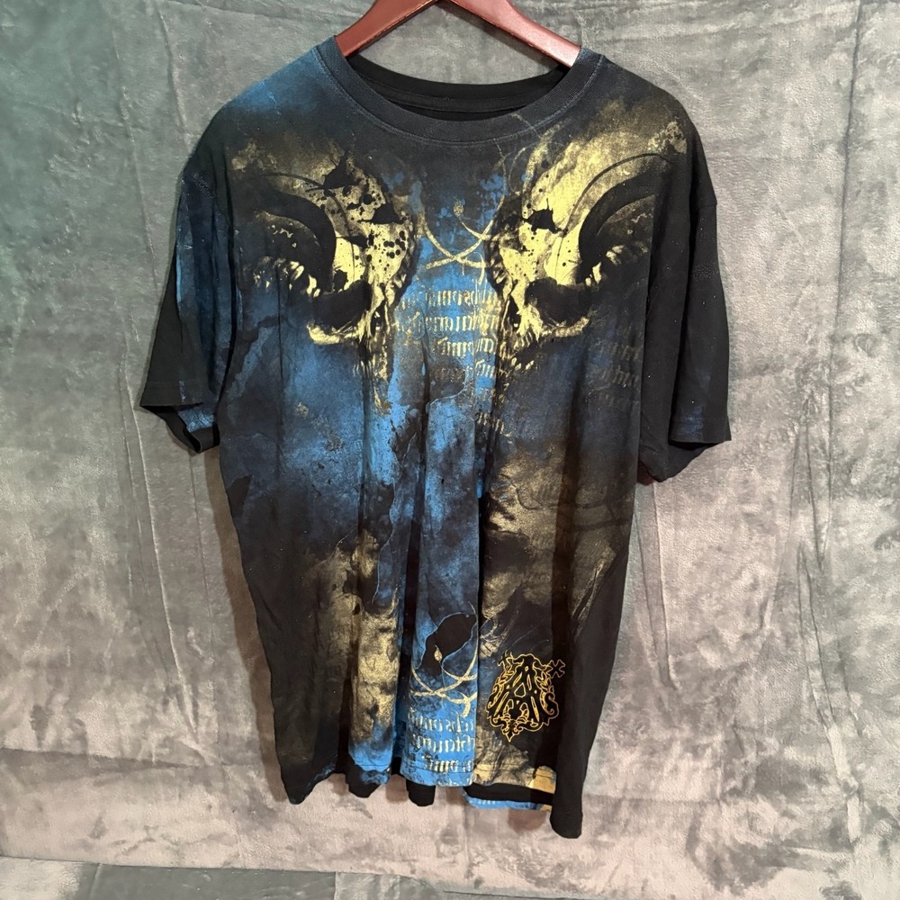Archaic t shirt Mens 3XL Short Sleeve Black All Over Print Y2K Goth Crew Neck
